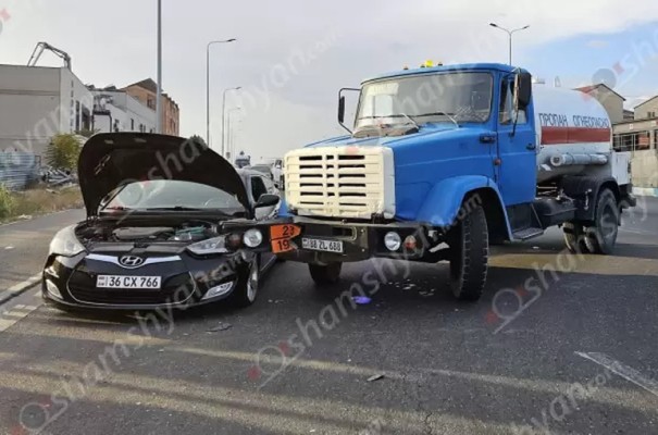 Երևանում բախվել են բեռնատարն ու Hyundai-ն. կա վիրավոր. shamshyan.com