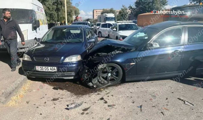 Երևանում բախվել են «BMW»-ն, «Kia»-ն ու «Opel»-ը. կա վիրավոր. shamshyan.com