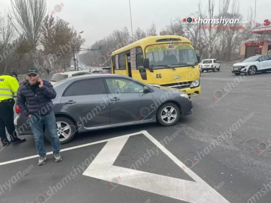 Երևանում բախվել են թիվ 46 երթուղու ավտոբուսն ու «Toyota»-ն. ավտոբուսի վարորդը եղել է ոչ սթափ. shamshyan.com