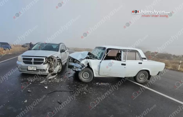 Կարին գյուղում բախվել են «Dodge»-ն ու «ՎԱԶ 2107»-ը. կա 2 վիրավոր. shamshyan.com