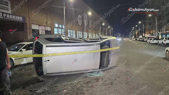 Երևանում «Մալաթիա Մոլ»-ի մոտ բախվել են «BMW»-ն և «Opel Zafira»-ն, ինչի հետևանքով վերջինը կողաշրջվել է․ shamshyan.com