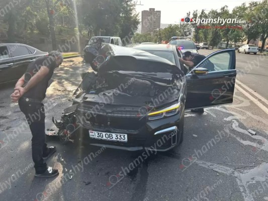 Բաղրամյան պողոտայում բախվել են «BMW 750Li»-ն և մարդատար «Գազել»-ը․ shamshyan.com